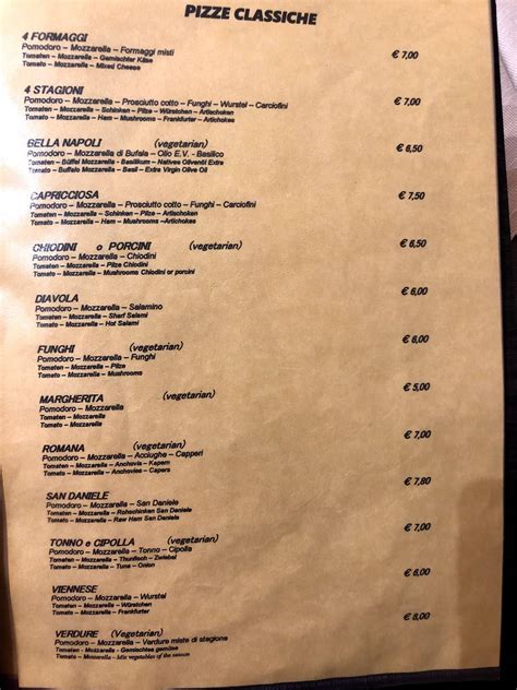 Menu da Pizzeria Magic Export, Noventa di Piave .